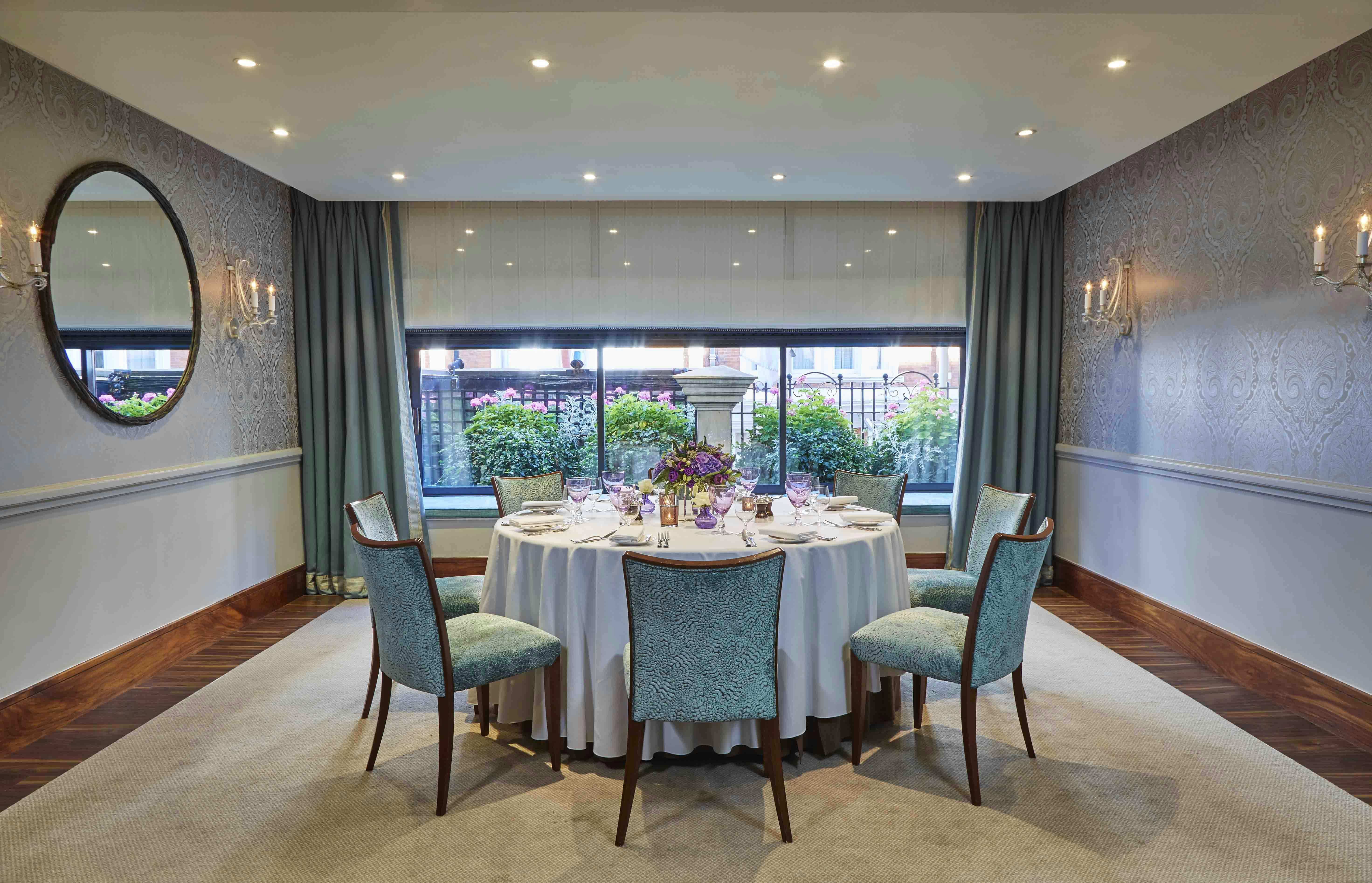 Eaton suite dining table in The Capital Hotel, ideal for corporate dinners and upscale events.