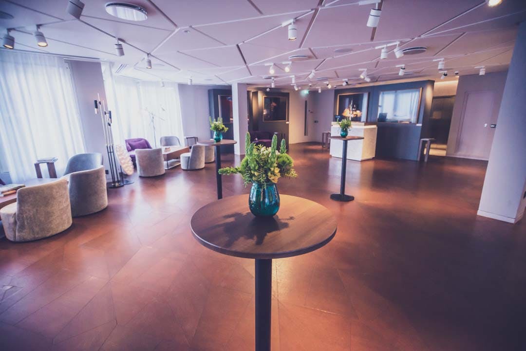 Modern event space with stylish seating for networking and gatherings at 12 Hay Hill.