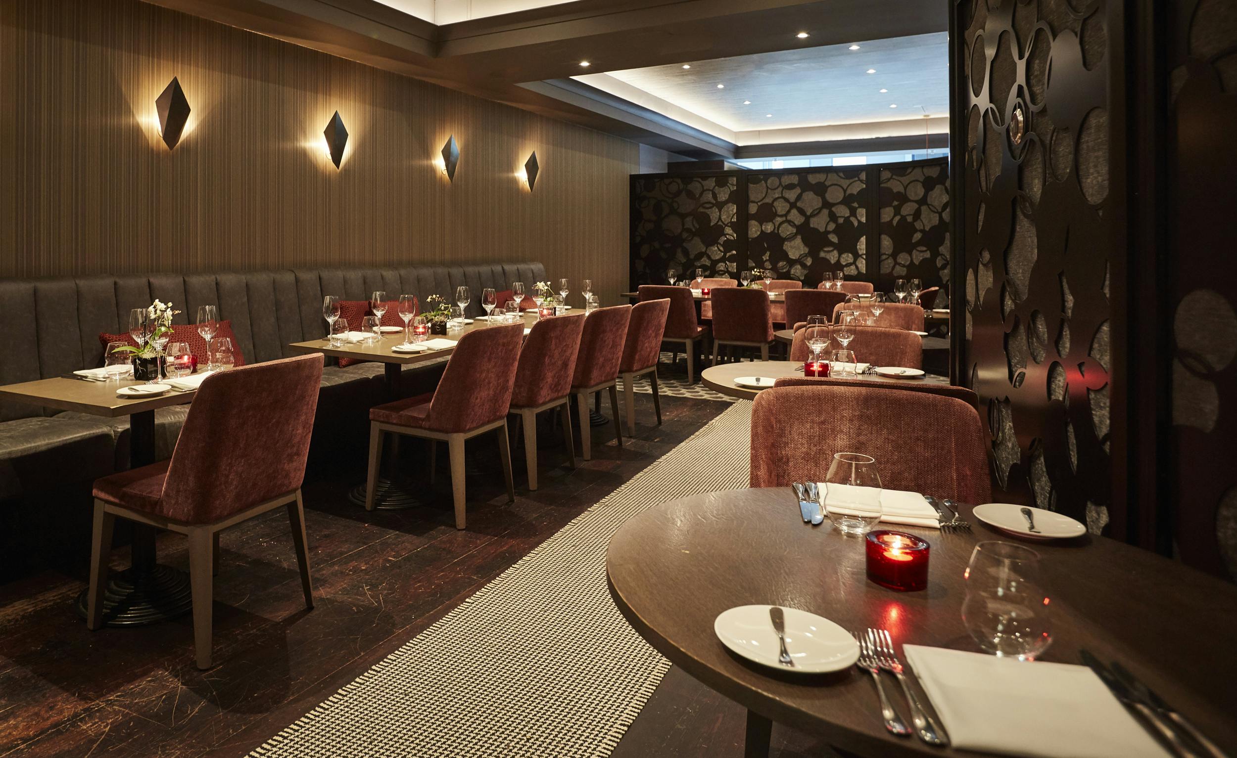 WAGYU ROOM dining space with elegant decor for corporate events and networking dinners.