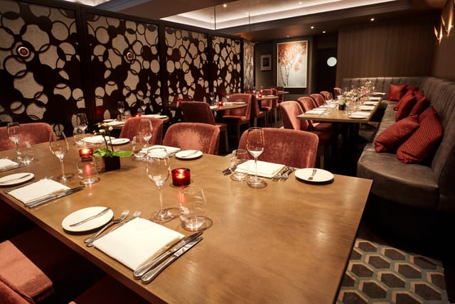 WAGYU ROOM dining space with elegant decor for corporate events and private dinners.
