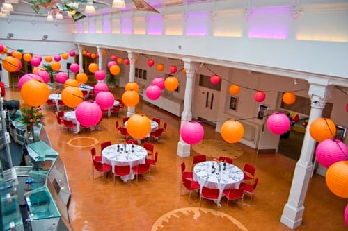 Brighton Dome Foyer Bar with colorful lanterns, perfect for celebrations and corporate events.