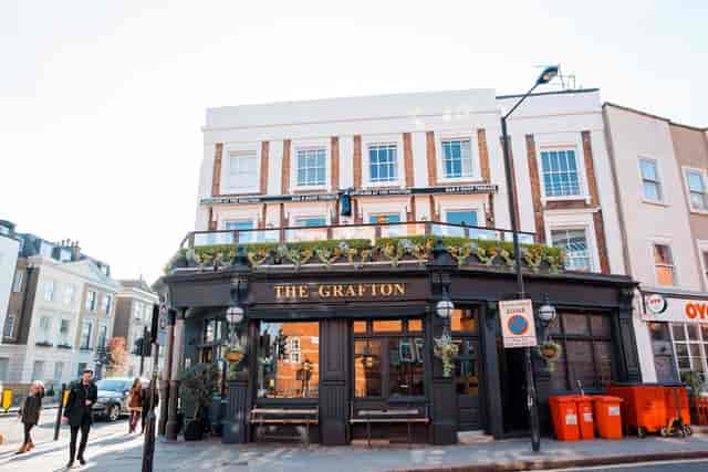 Upstairs at The Grafton pub terrace for casual networking and team offsite events.