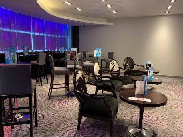 Stylish Sports Lounge at Alea Casino, ideal for cocktail receptions and networking events.