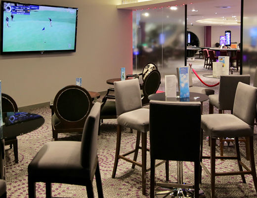Stylish Sports Lounge at Alea Casino for networking and relaxation events. - Banner