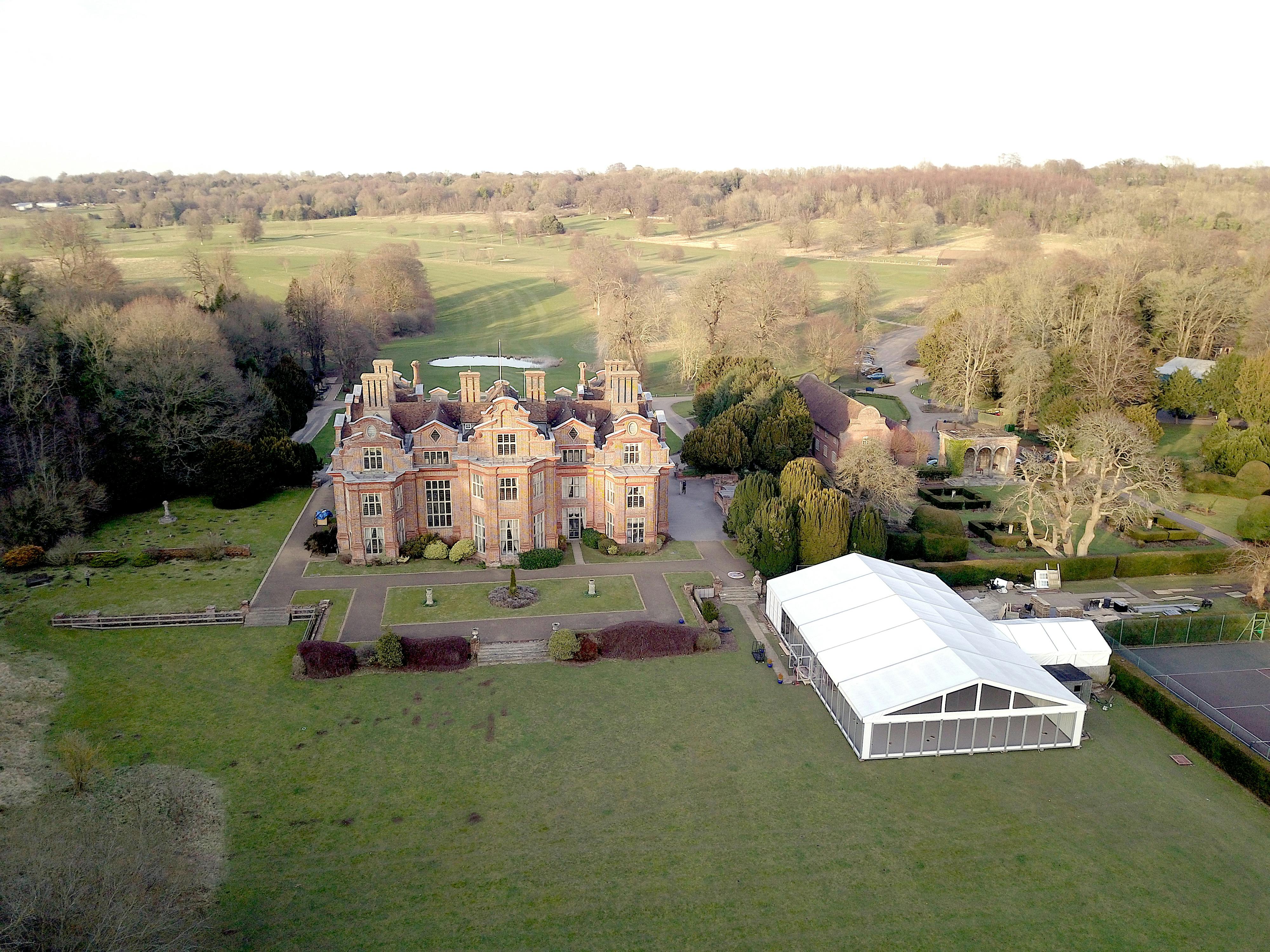 "Marque at Broome Park Hotel, elegant mansion venue for weddings and corporate events."