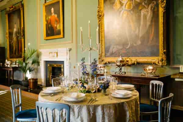 Elegant dining table at Hillsborough Castle for high-end events and celebrations.
