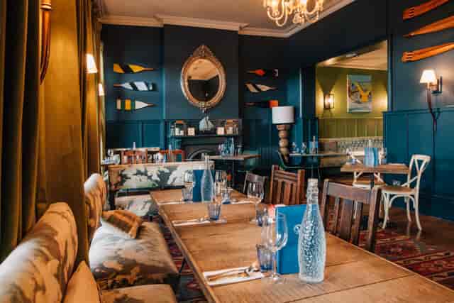 River Room private dining area with sophisticated decor for intimate team dinners and networking.