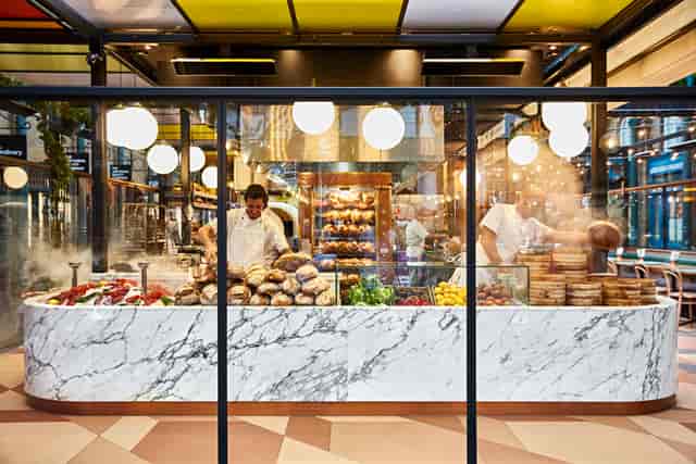 Vibrant food display at Buns&Buns restaurant, ideal for catering events and gatherings.