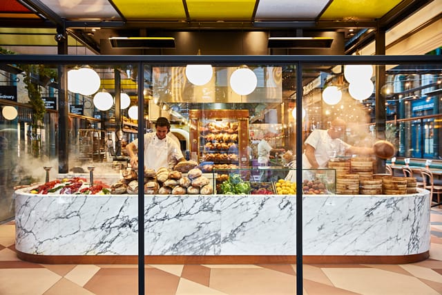 Vibrant food display at Buns&Buns restaurant, ideal for catering events and gatherings.