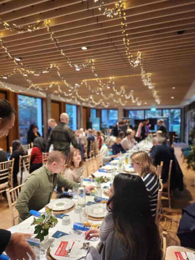 Soane's Garden Room set for a large gathering with elegant decor, perfect for events.