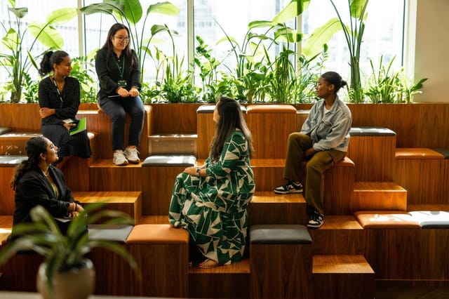 Group discussion in stylish Auditorium, perfect for brainstorming and meetings at Uncommon Liverpool.