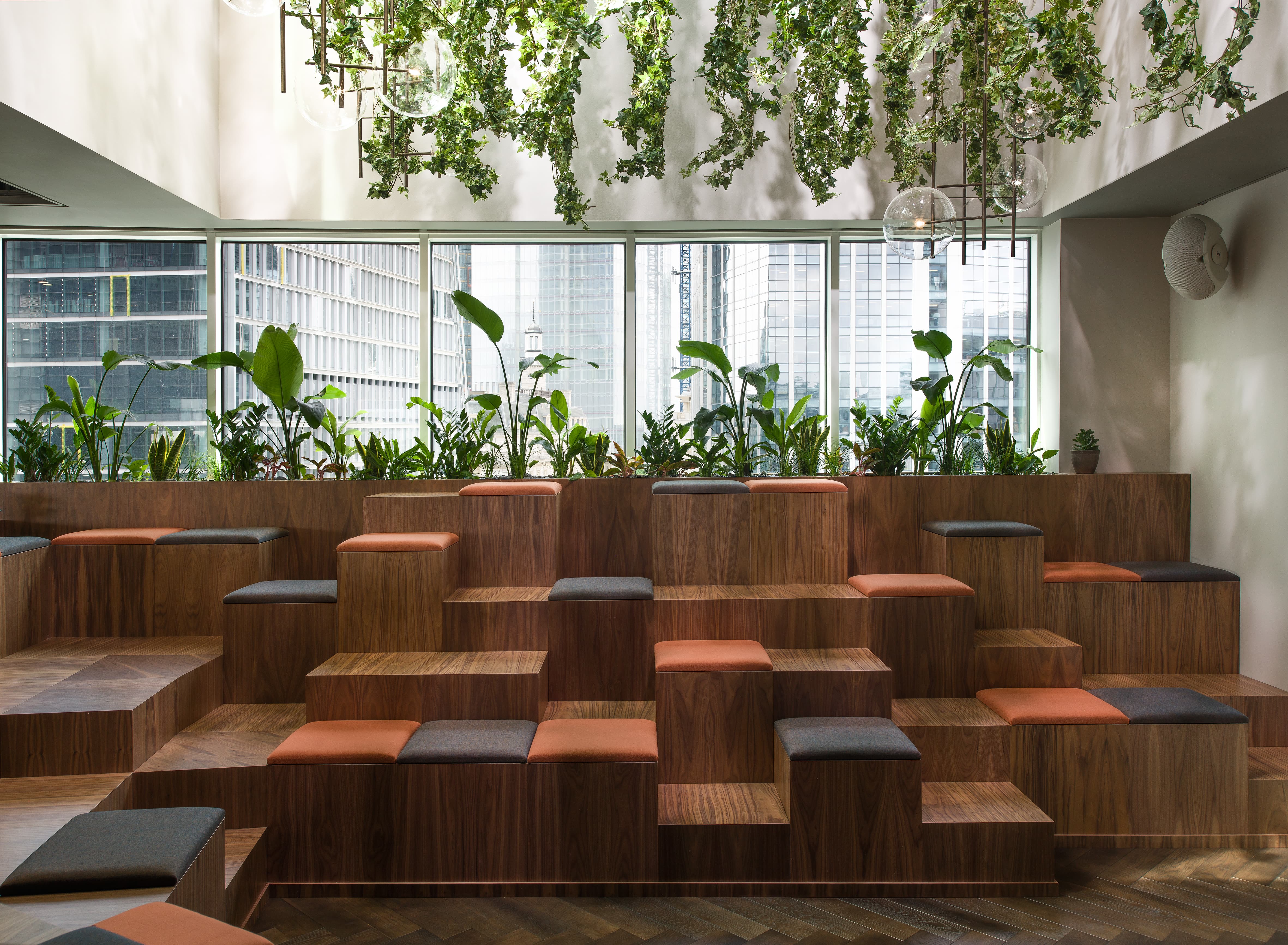 Modern event space with tiered seating at Uncommon Liverpool Street, perfect for presentations. - Banner