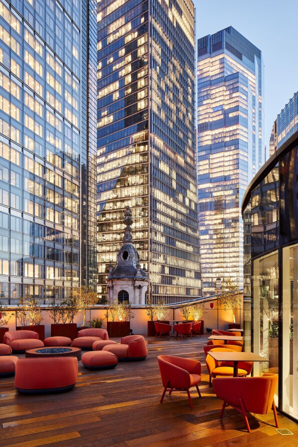 Outdoor terrace at Uncommon Liverpool Street, ideal for networking events and conferences.