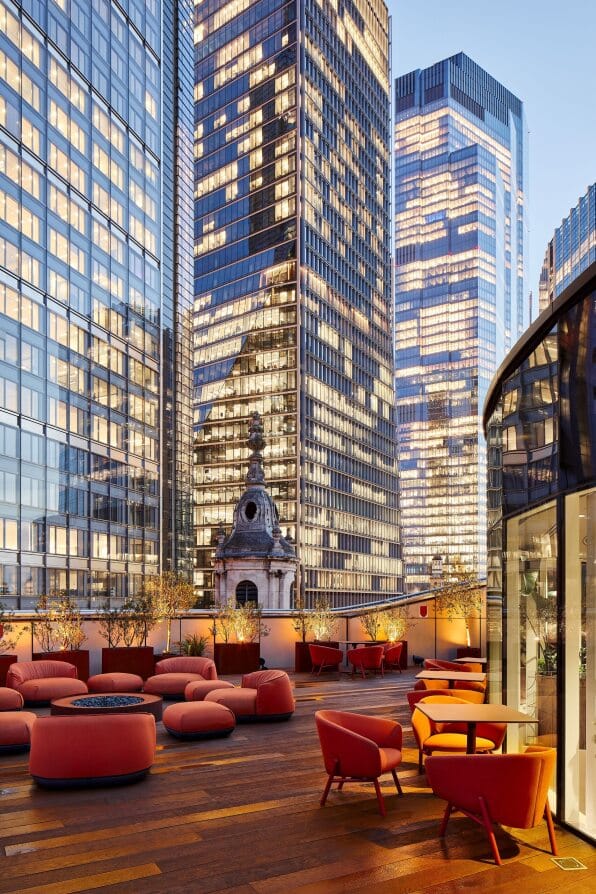 Outdoor terrace at Uncommon Liverpool Street, ideal for networking events and conferences.