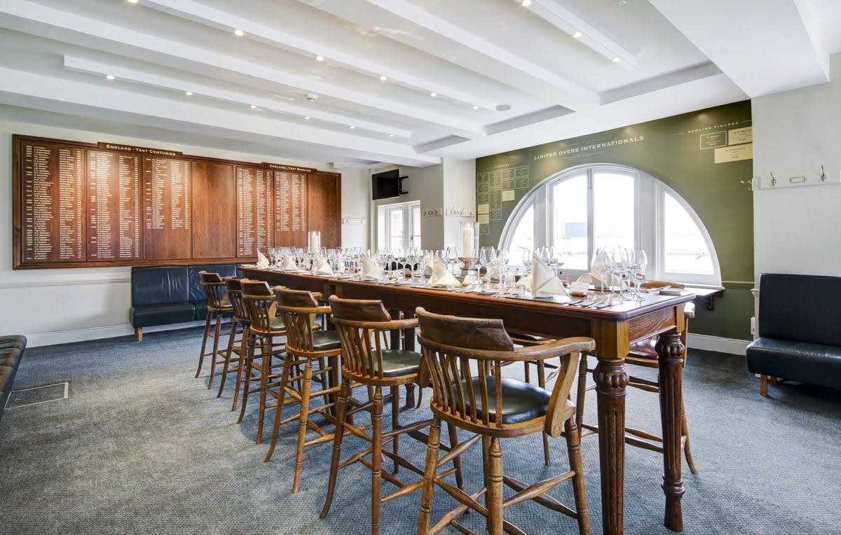 Home Dressing Room at Lord's Cricket Ground, elegant table setup for corporate meetings.