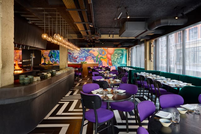 Chotto Matte dining room, bold art, corporate events, product launch