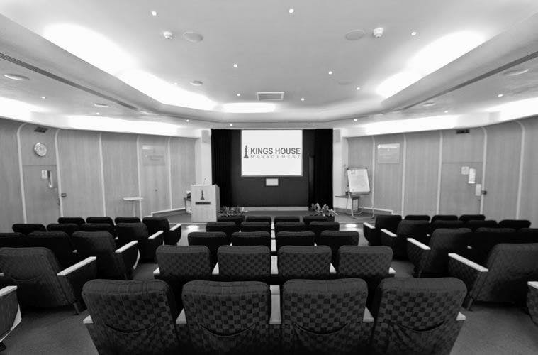 King Charles Theatre conference room with tiered seating for meetings and workshops.