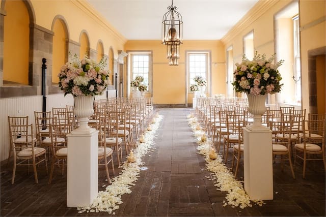 Elegant Adam Ballroom at Hopetoun House, perfect for romantic wedding ceremonies.