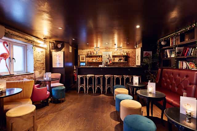 Stylish bar at The Jujub, ideal for networking events and cocktail receptions.