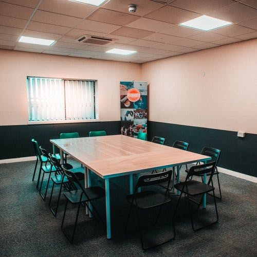 Meeting room at Graystone Action Sports Academy, ideal for workshops and corporate events.