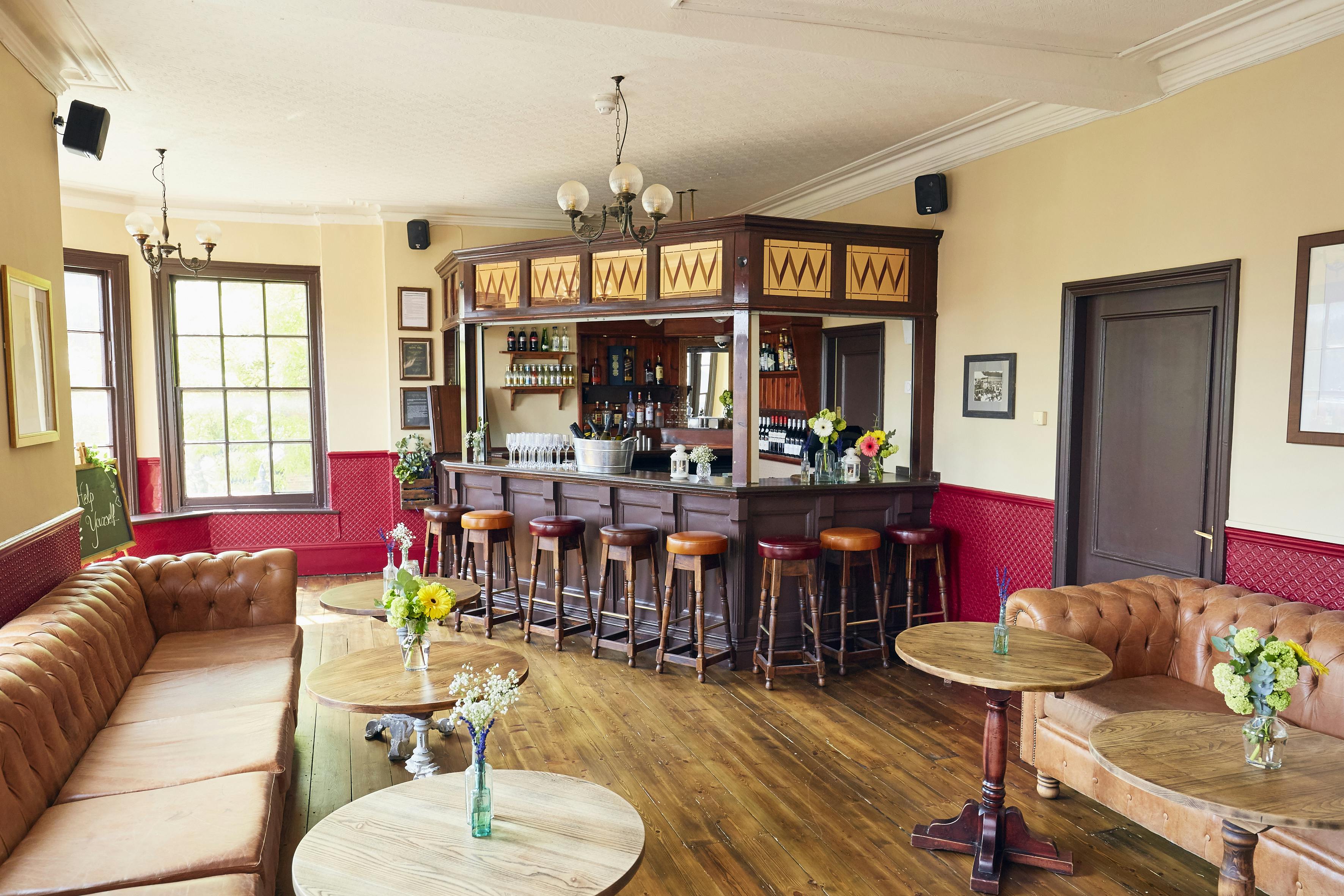 Cozy Function Suite & Private Bar at The Royal Oak, ideal for networking events and gatherings.