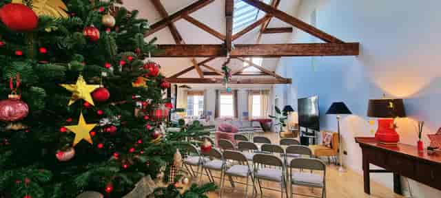 Whole Venue in Lumiere London with festive Christmas tree for events and gatherings.