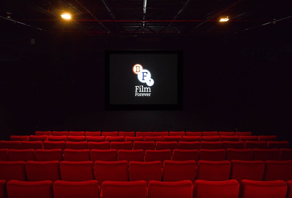 "Screening room at BFI Southbank with red seating, ideal for film festivals and private screenings."