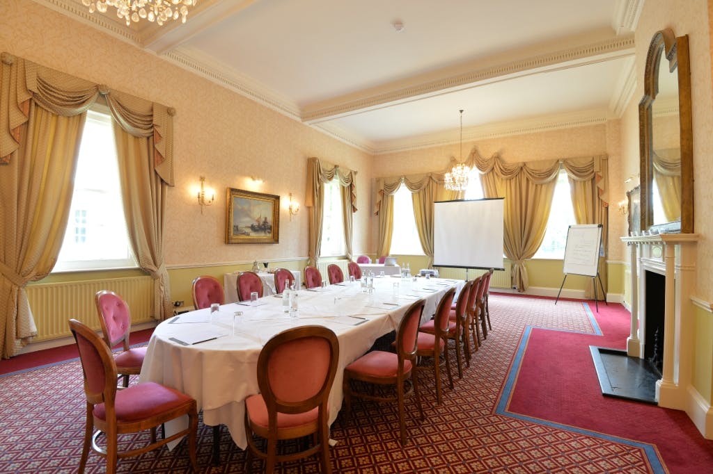 Elegant meeting room at The Elms Hotel & Spa, ideal for corporate events and gatherings.