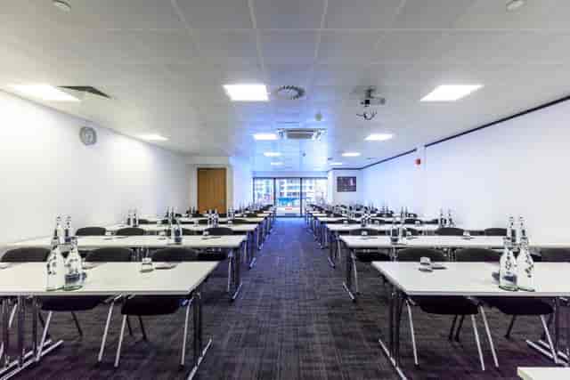 The Madeira Room classroom setup for corporate training seminars and professional events.