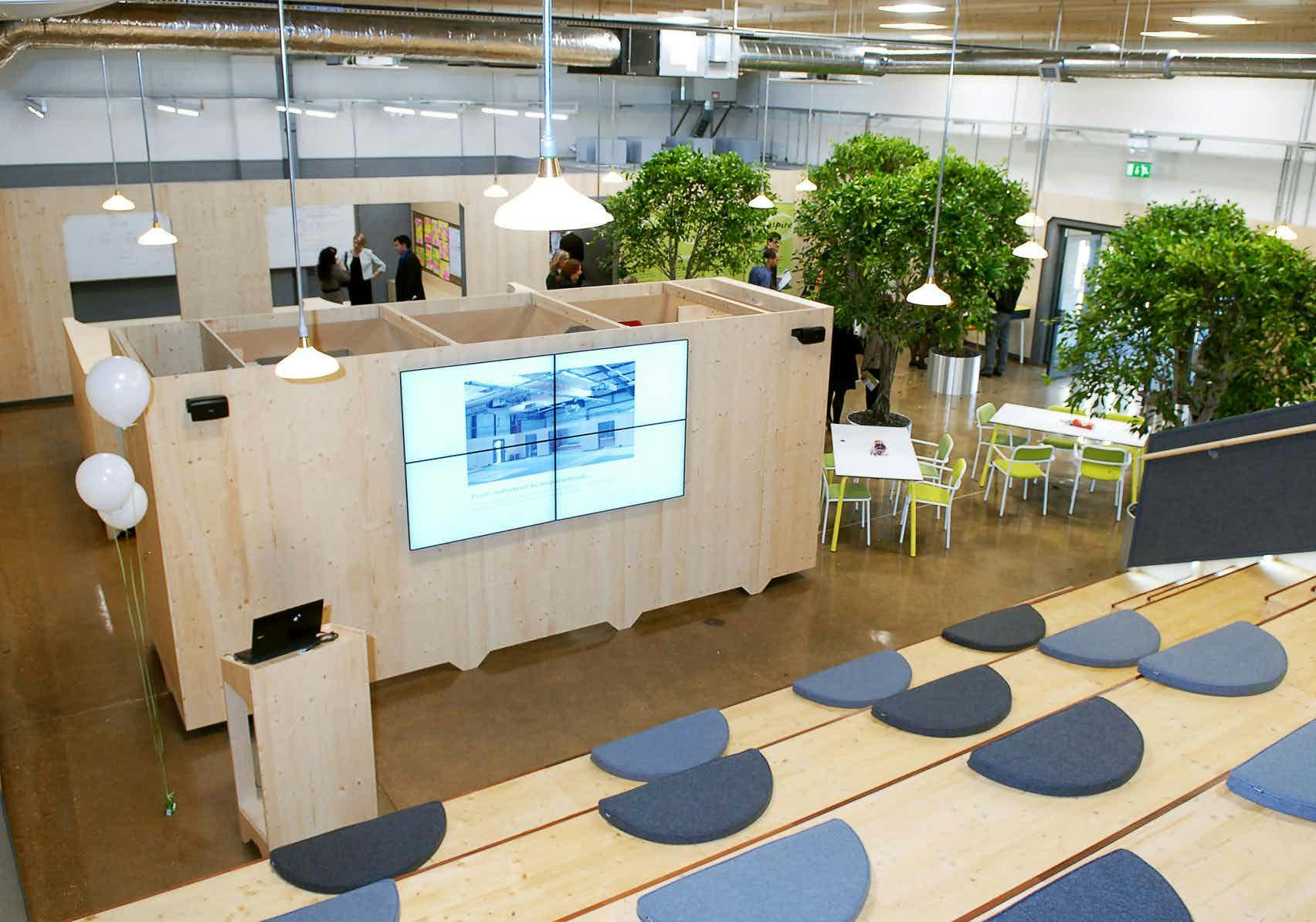 Modern event space in Slough Aspire with flexible seating for workshops and meetings.