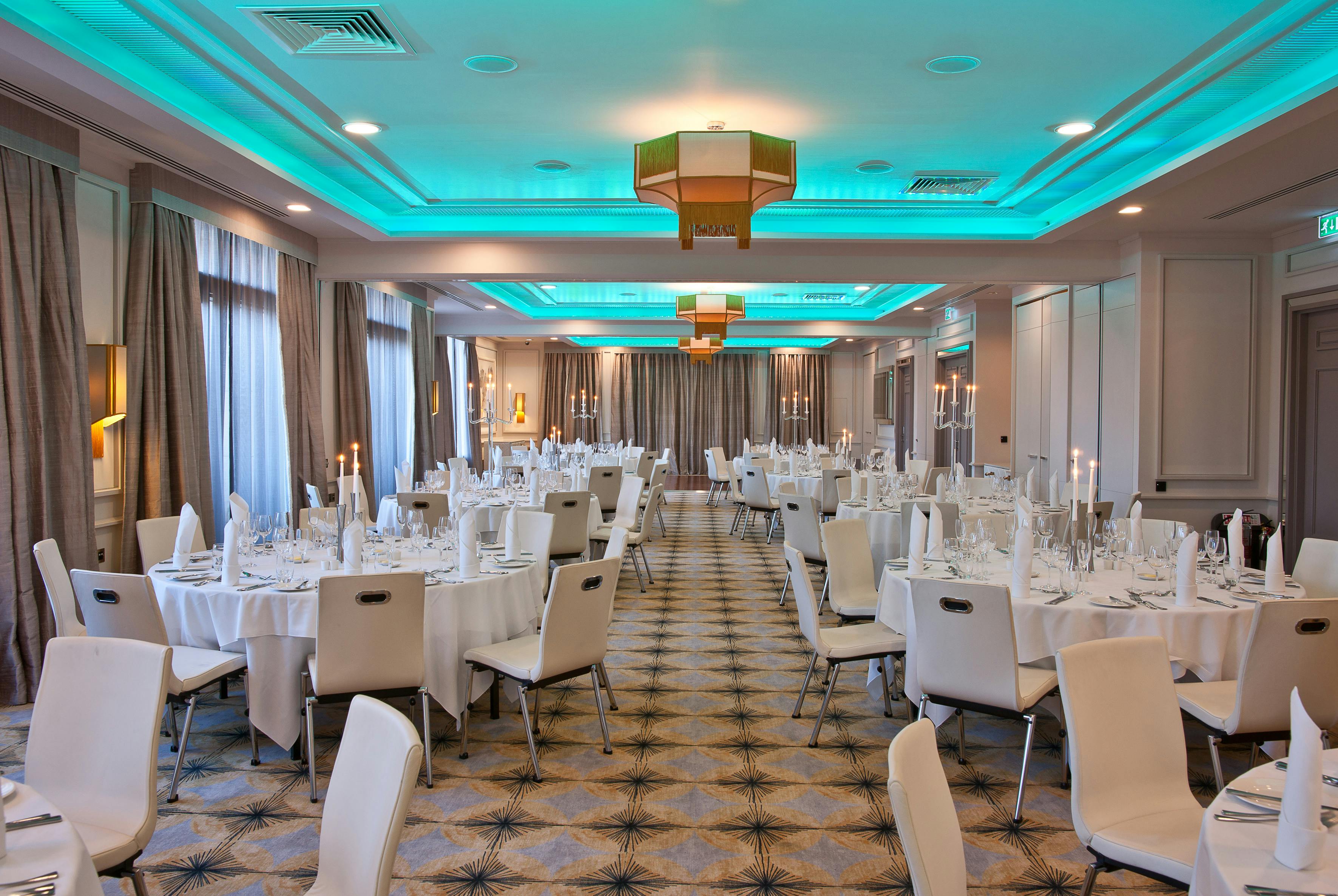 Elegant Rita Duffy Room at The Merchant Hotel, perfect for formal dinners and upscale events.