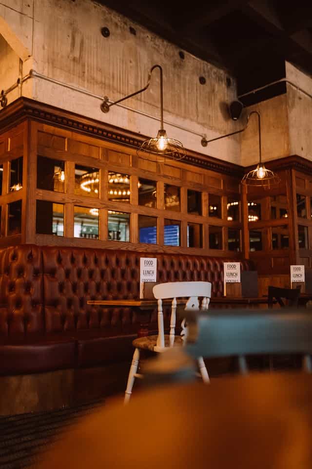 Cozy Fireplace at Head of Steam, perfect for intimate meetings and private events.