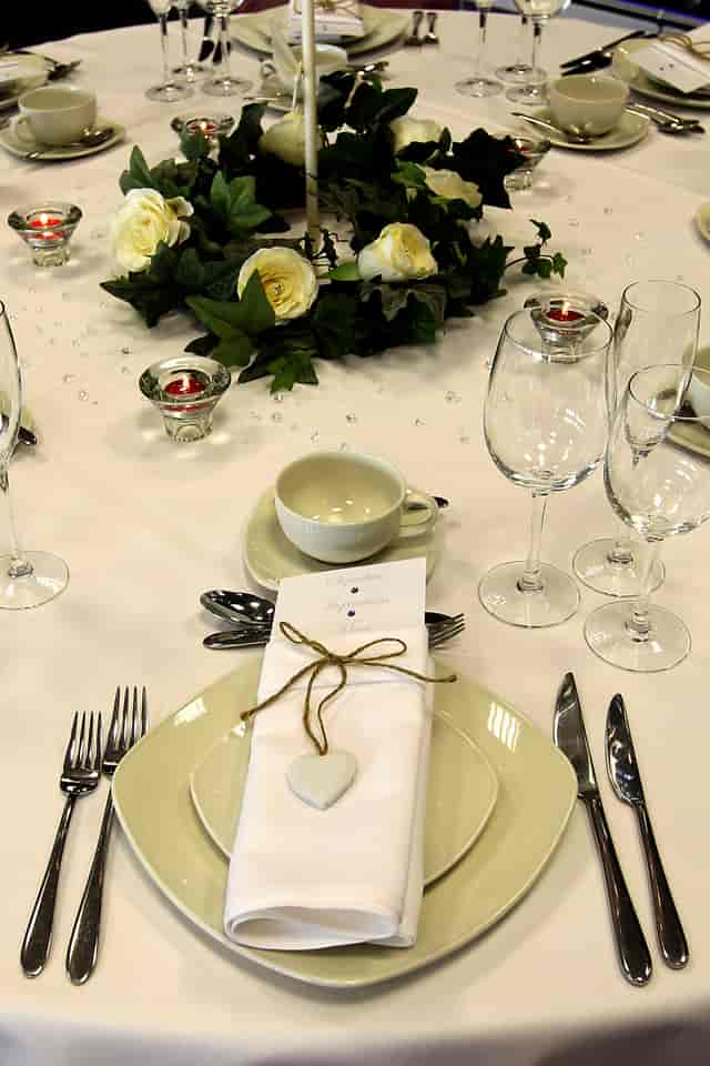 Elegant dining table in Pitchview Suite, Sixways Stadium for weddings and celebrations.
