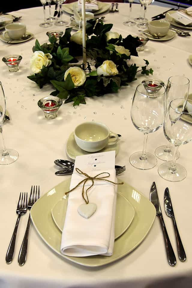 Elegant dining table in Pitchview Suite, Sixways Stadium for weddings and celebrations.