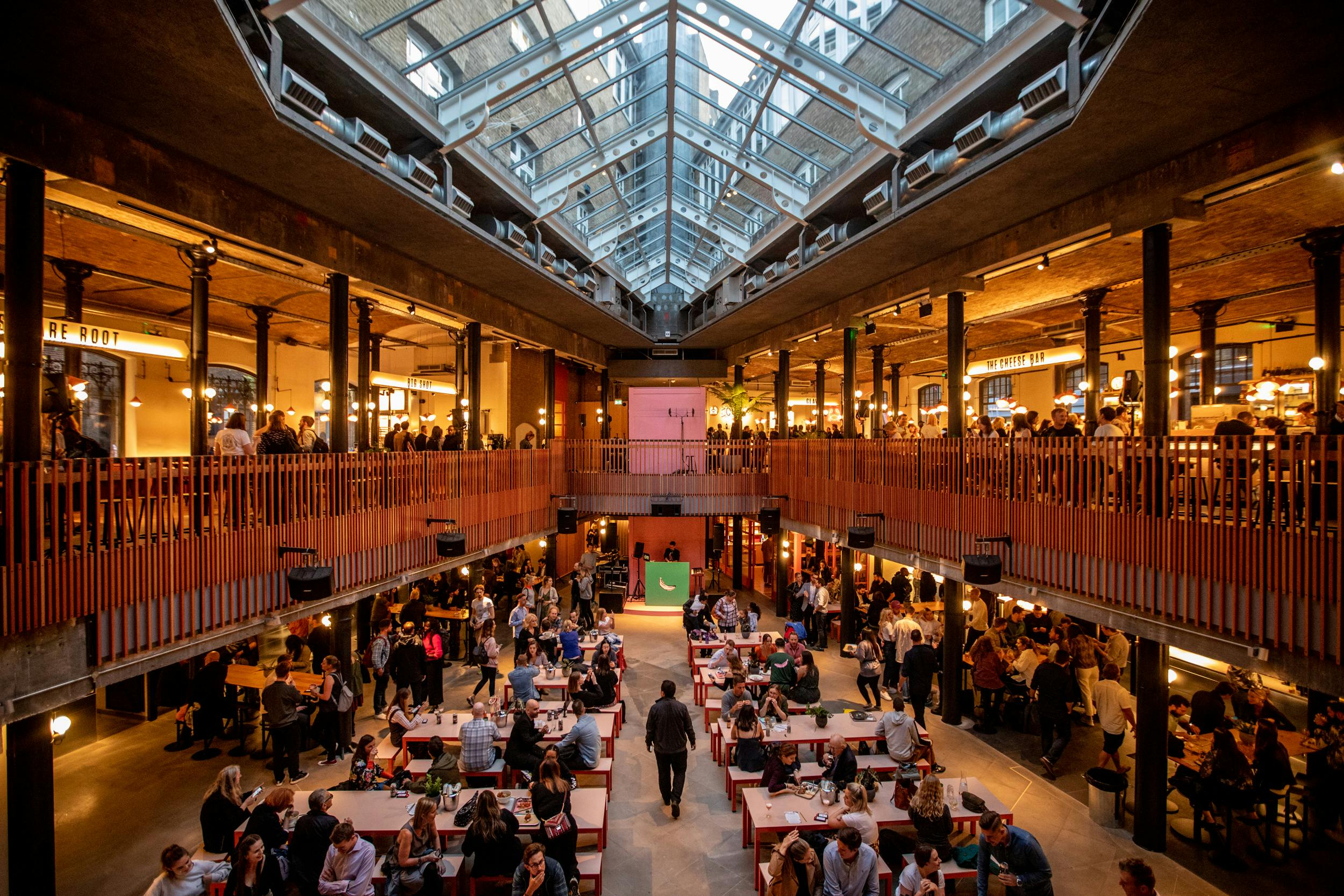 The Market Bookshop in Seven Dials: spacious venue for events and conferences with natural light.