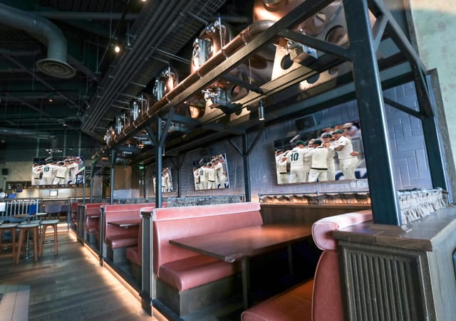 Vibrant venue with cozy booth seating for casual meetings and events in Westwood.