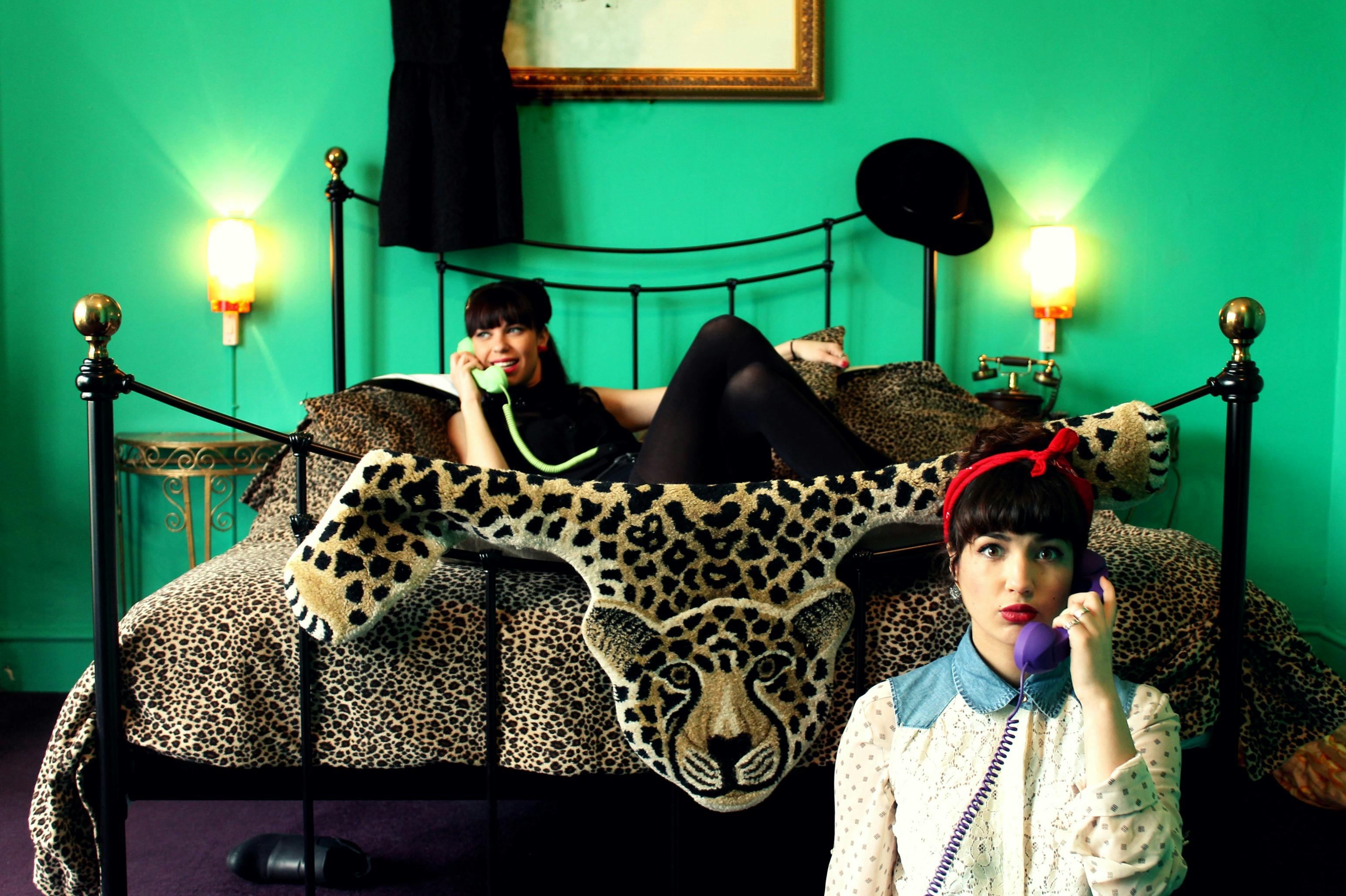 Vibrant leopard print room at Hotel Pelirocco for themed events and creative sessions.