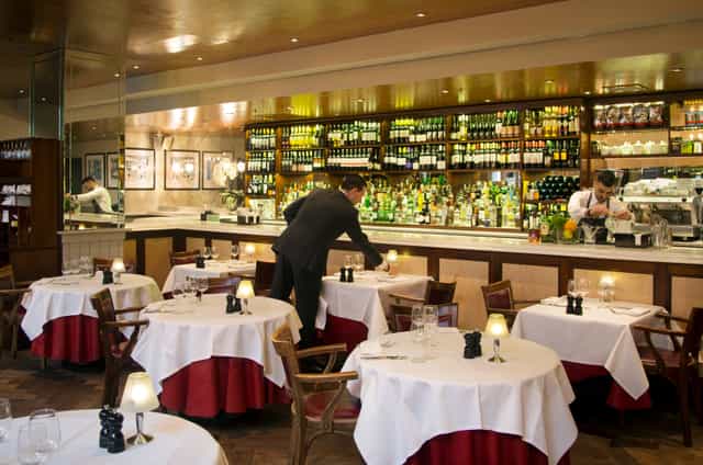Elegant London steakhouse venue with ambient lighting for corporate dinners and upscale events.