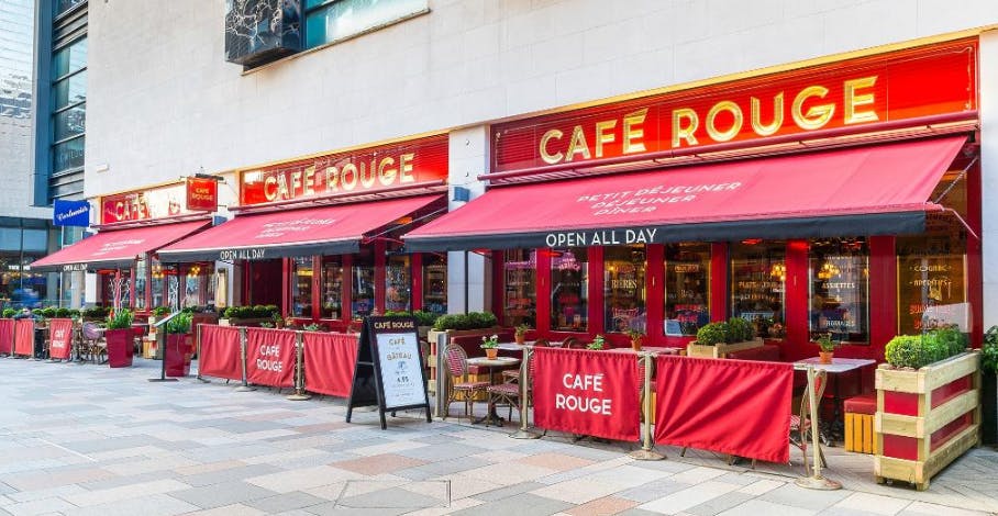 Café Rouge Leicester venue with outdoor seating for casual meetings and networking events.