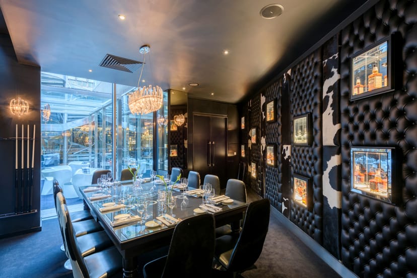 Whiskey Room at Gaucho Broadgate: elegant private dining for exclusive events and meetings.