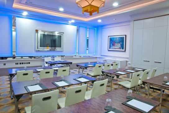 The Brian Ballard Room in The Merchant Hotel, Belfast - modern meeting space for workshops.