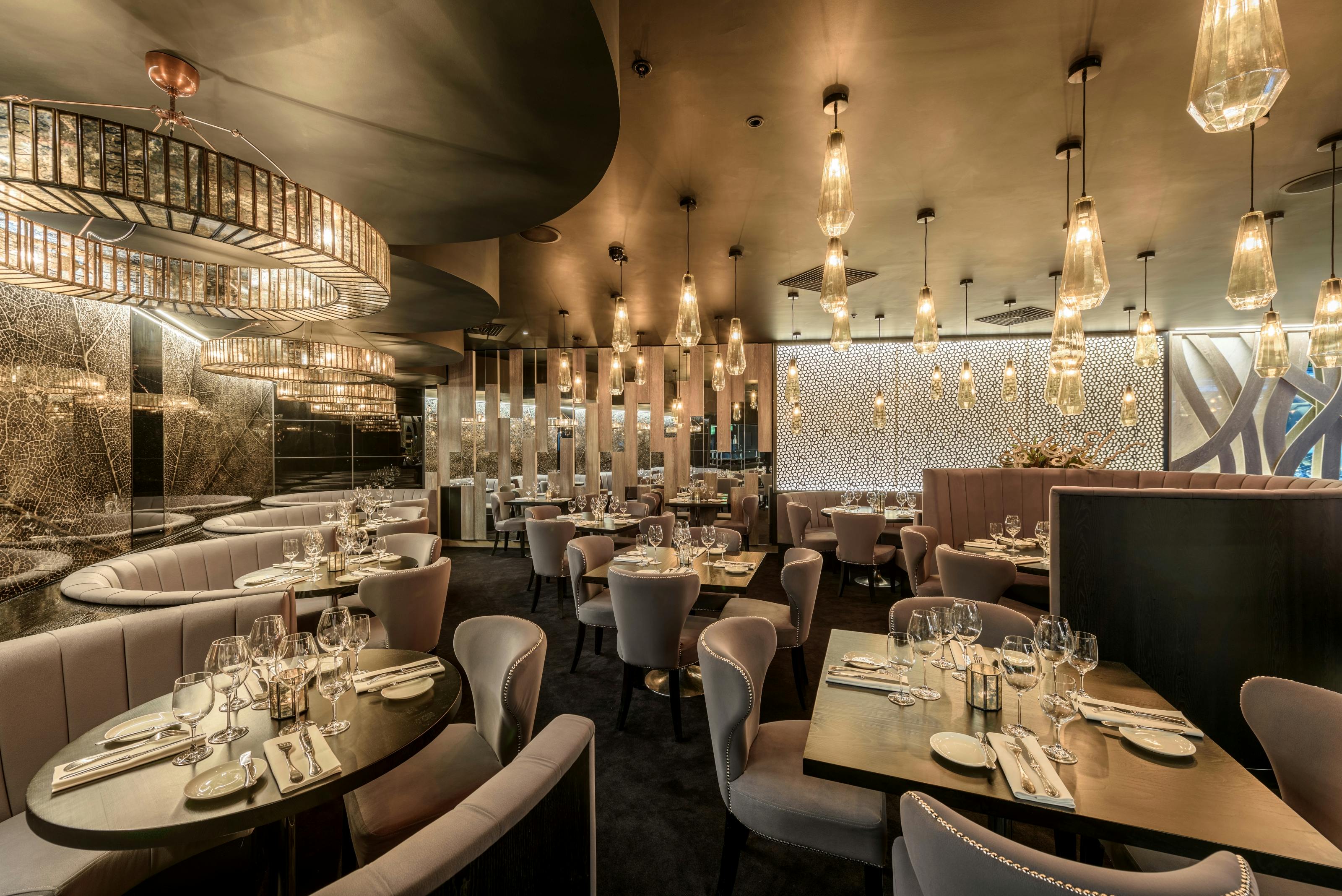 Sophisticated dining space at Gaucho Broadgate for upscale events and corporate dinners.