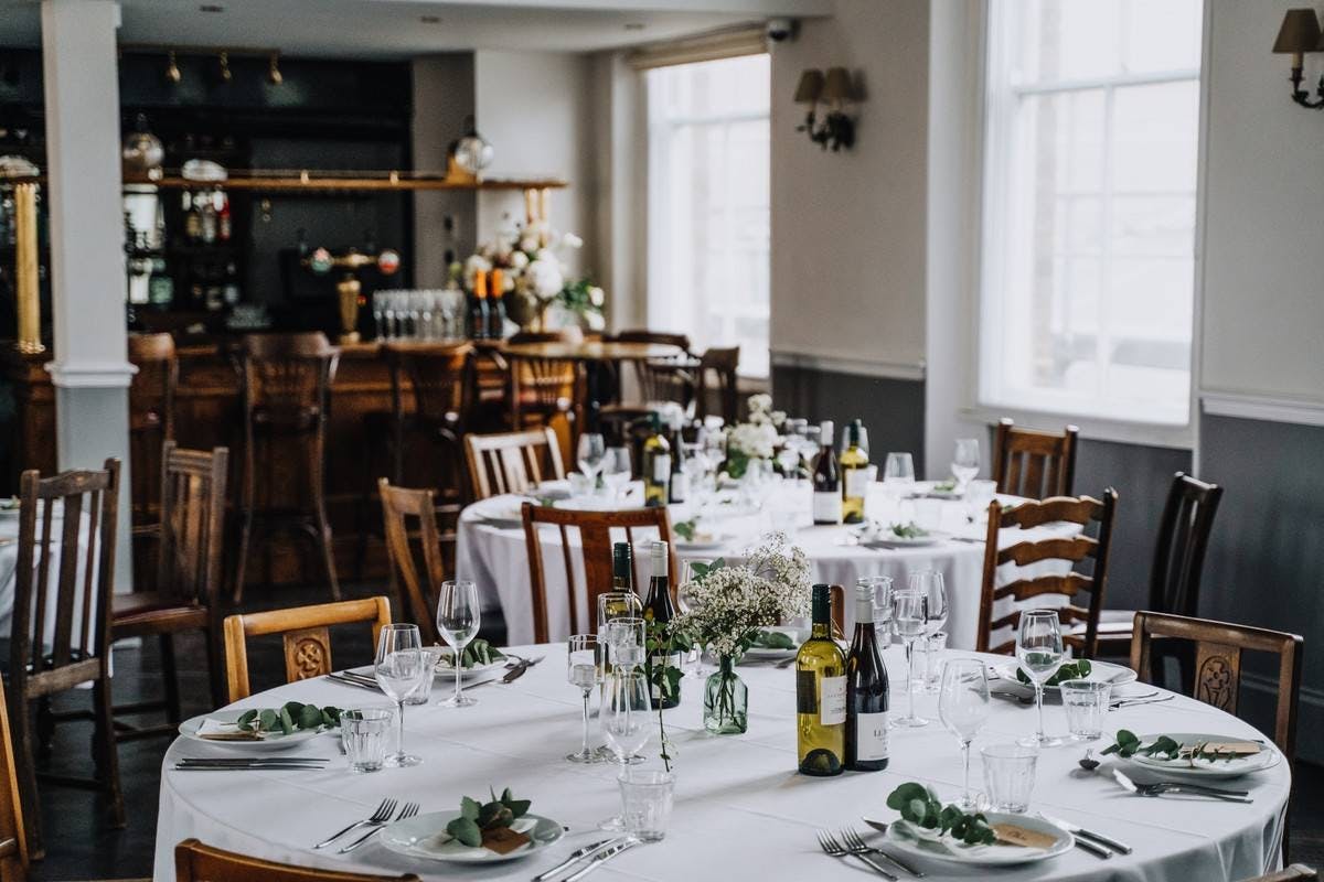 Elegant dining area at Clarence Hall, ideal for intimate events and fine dining.