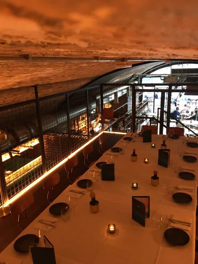 Elegant dining table setup for corporate dinner at Cinnamon Kitchen Battersea.