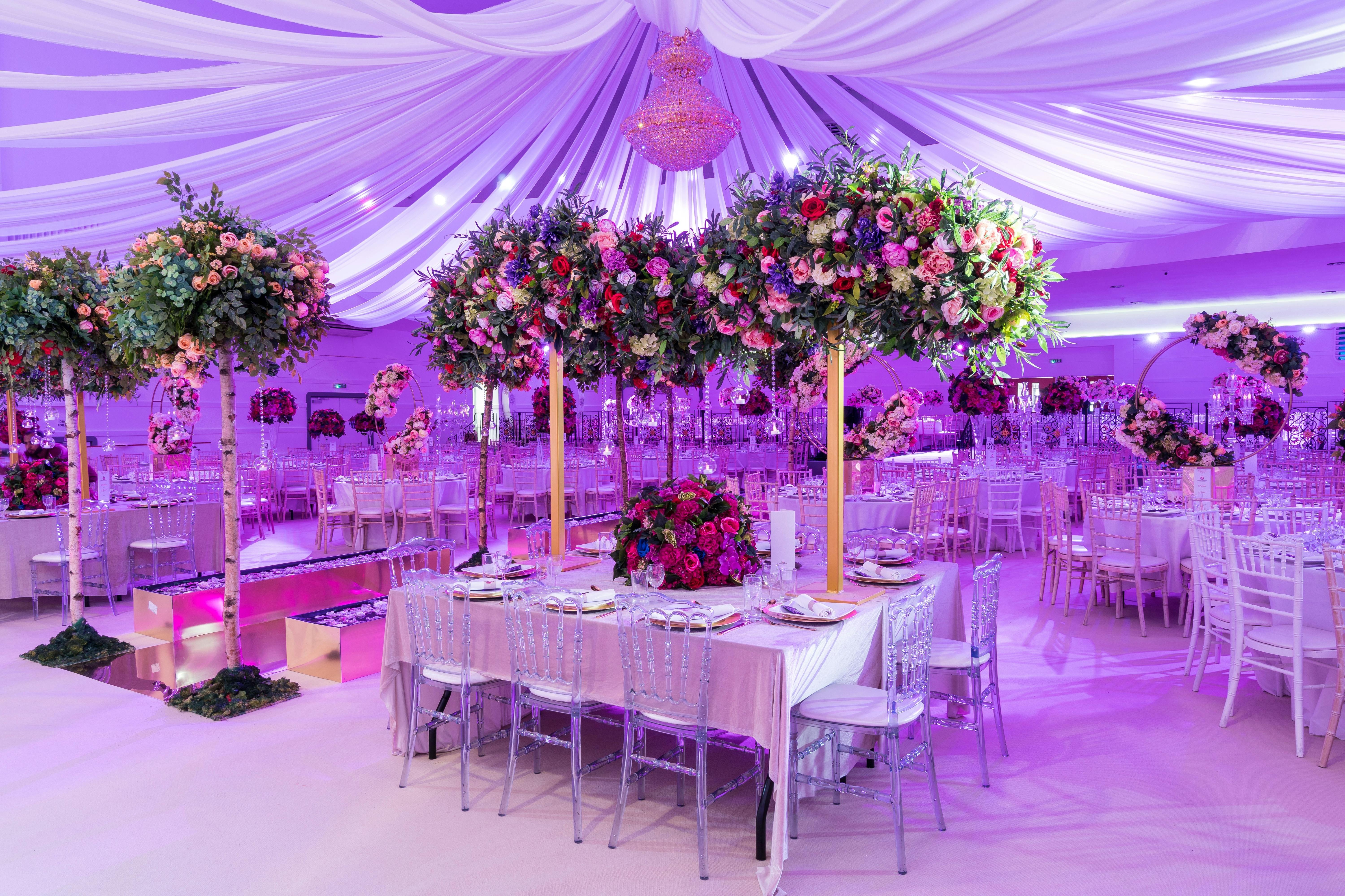 Elegant Grand Ballroom at The Mayfair, perfect for weddings and upscale events.