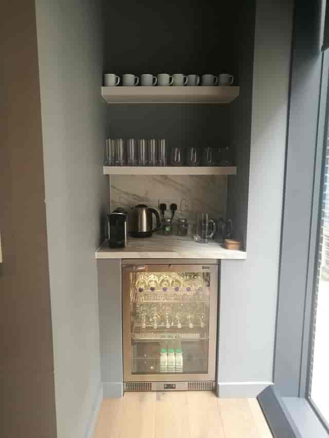 Refreshment station at The Space in Leman Locke for meetings and events.