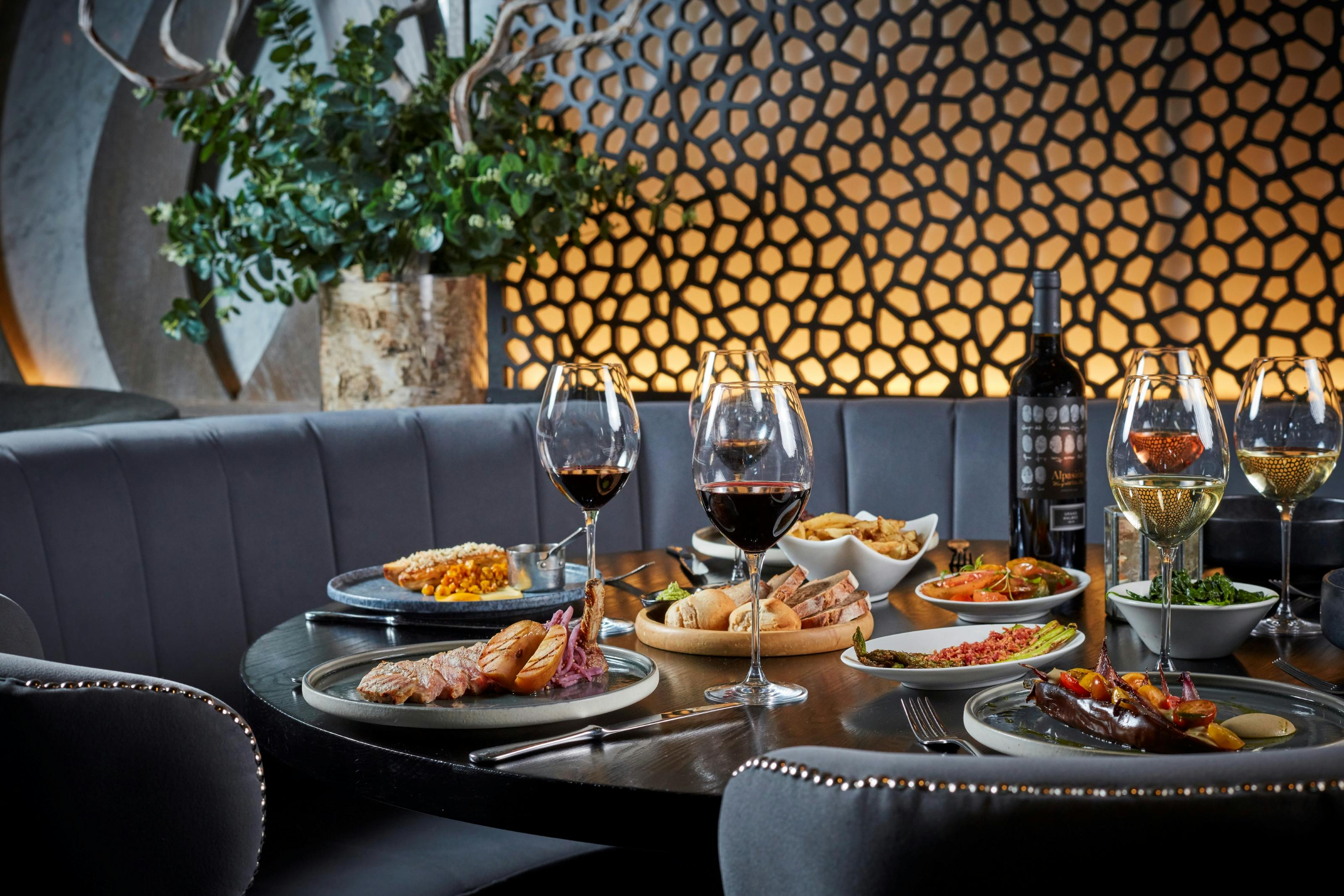 Elegant dining table at Gaucho Sloane Avenue for corporate dinner or networking event.