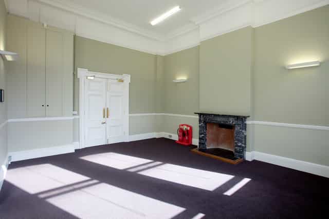 Small Committee Room at Shoreditch Town Hall, bright space for workshops and meetings.