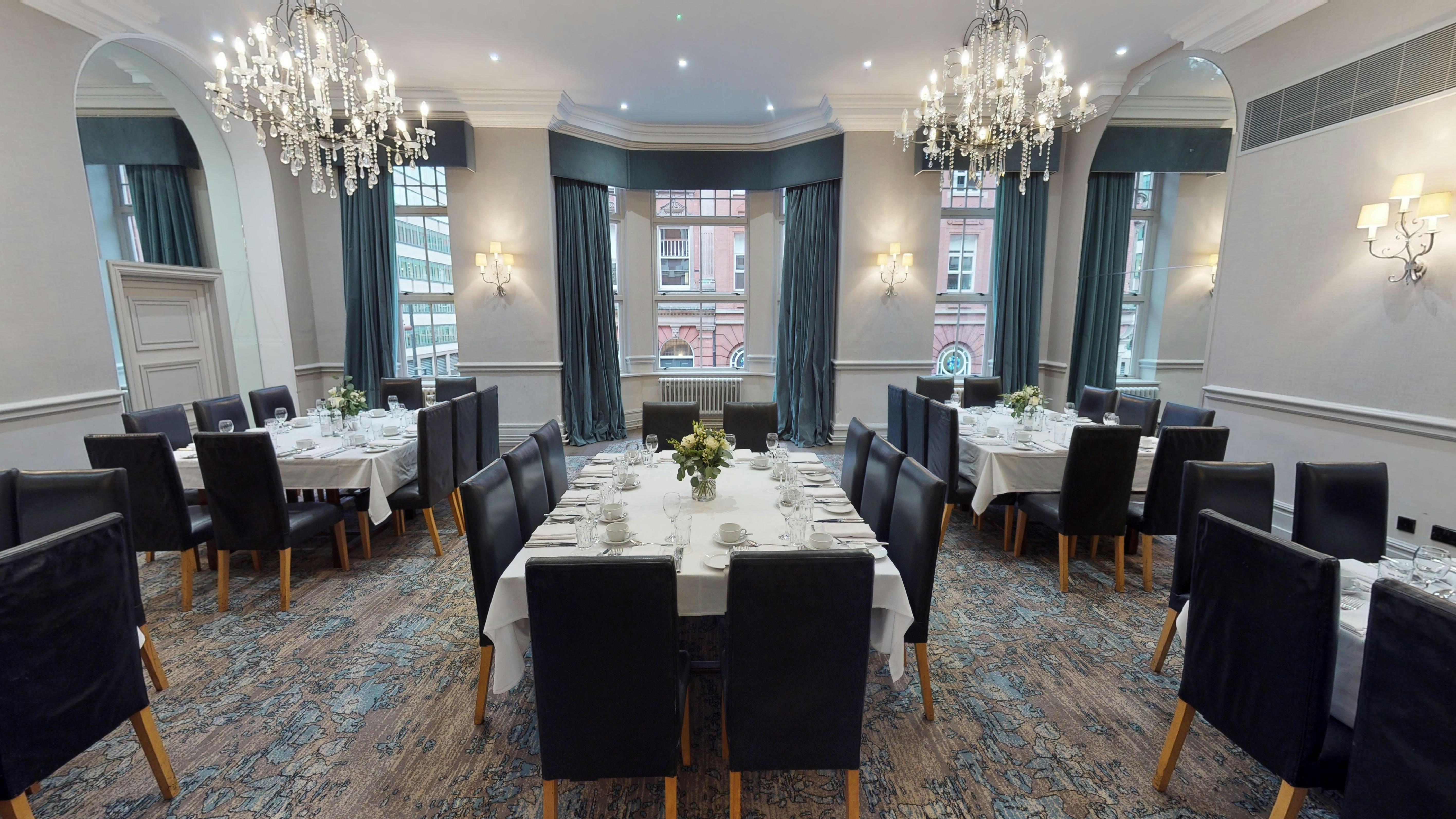 Belle Epoque event space at Hotel du Vin Birmingham, elegant decor for corporate meetings.