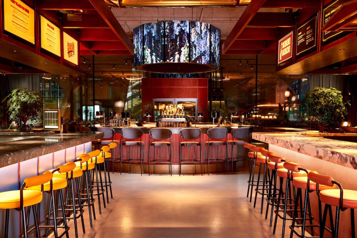 Modern bar at Private Hire, Arcade Tottenham Court Road, ideal for networking events. - Banner